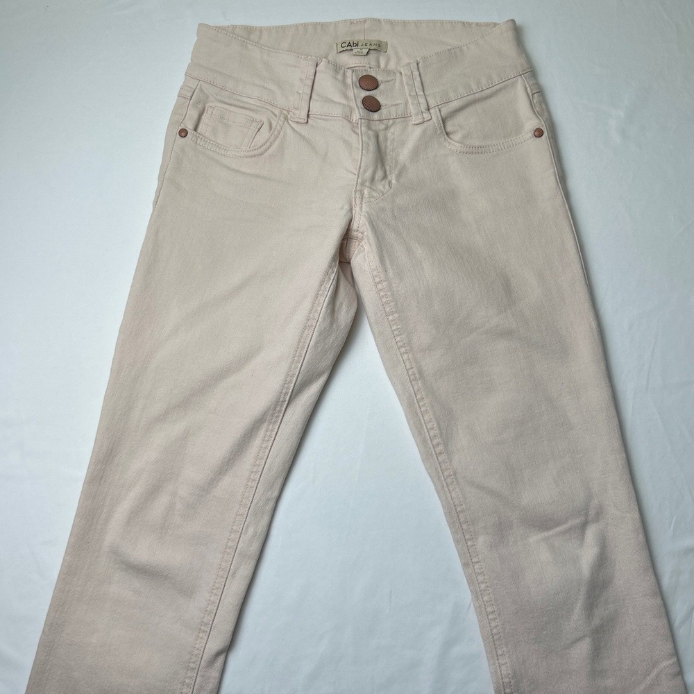 Cabi Women Low Rise Slim Denim Skinny Jeans Pink Size 0 Feminine Pastel Y2K - Picture 2 of 11